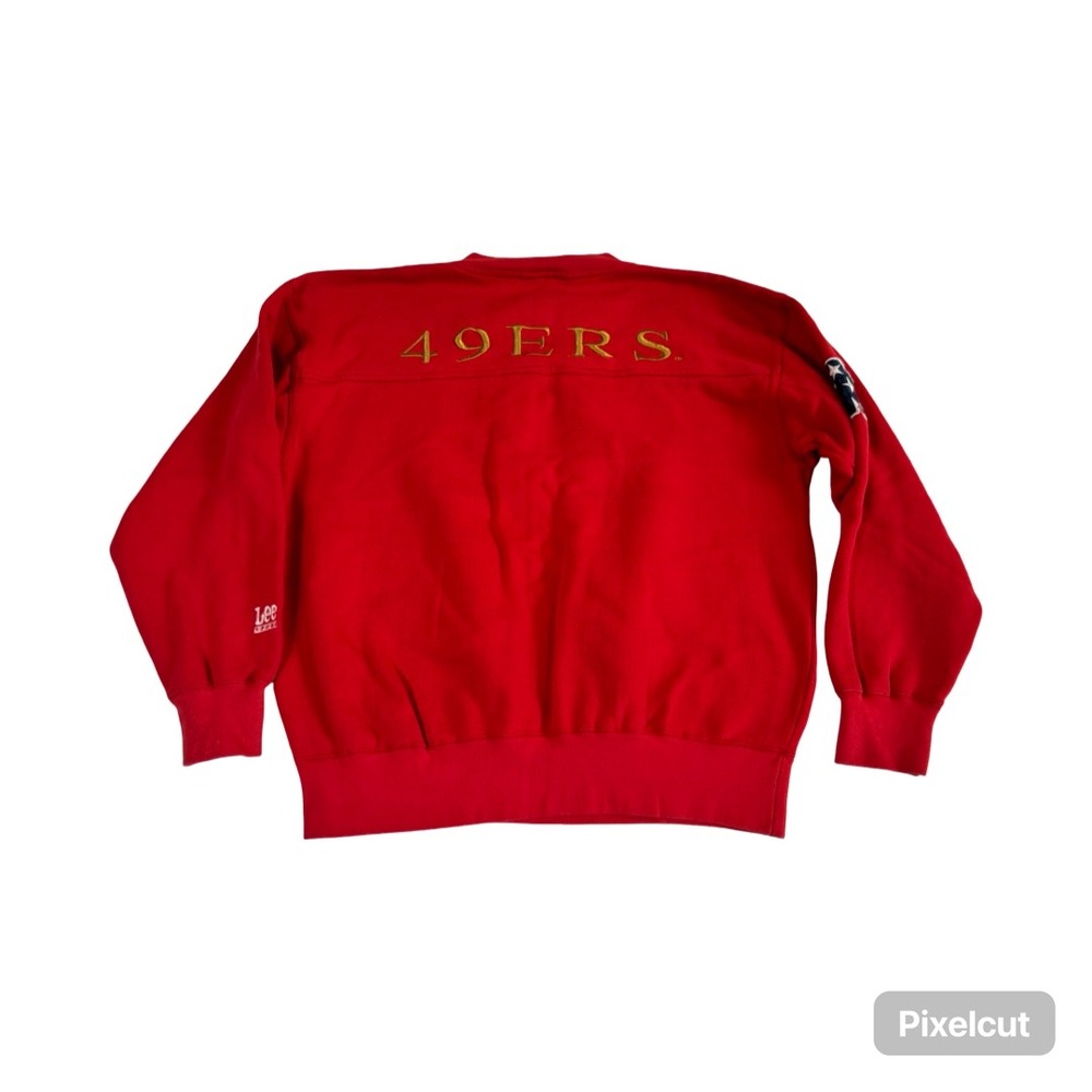 Vintage Lee Sport San Francisco 49ers Crewneck Sweatshirt Red Mens XL NFL 90s - Picture 8 of 9